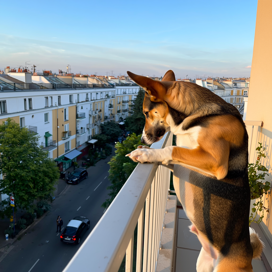 Câine liniștit lângă stăpânul său, ilustrând diferența dintre frică și frustrare