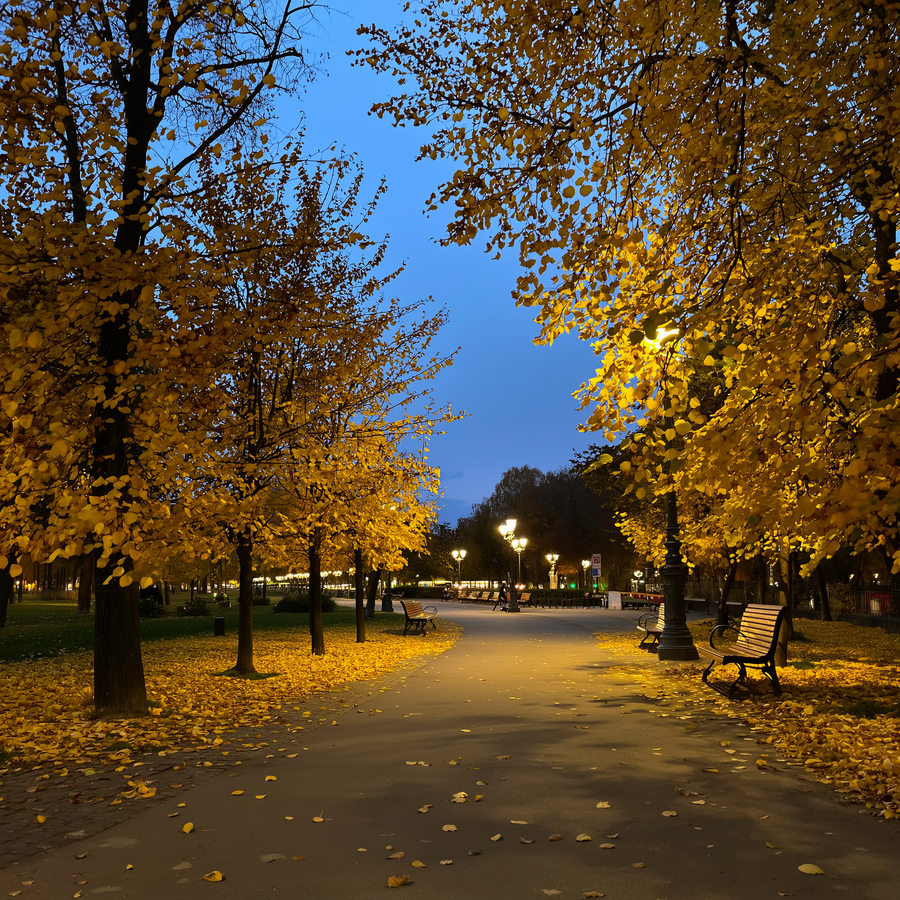 Șacal auriu la marginea pădurii de pe Vitoșa, toamna, lângă o potecă de plimbare