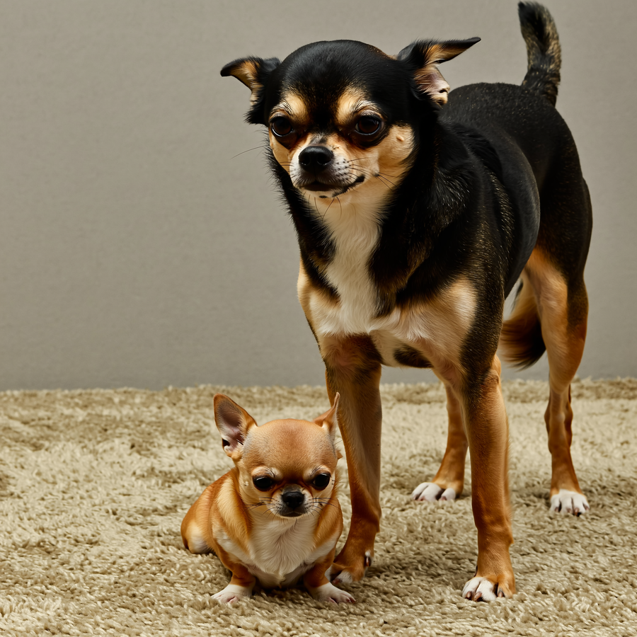 Chihuahua învelit într-o pătură pe canapea, într-o cameră la 19°C