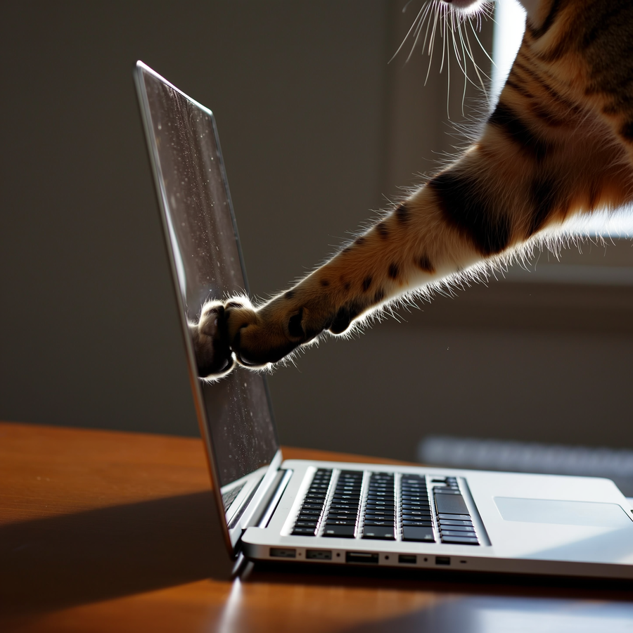 Pisica se așază pe laptop fix la ora 14:00 în noiembrie