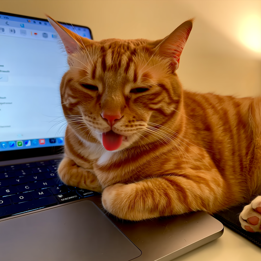 Pisica se așază pe laptop fix la ora 14:00 în noiembrie