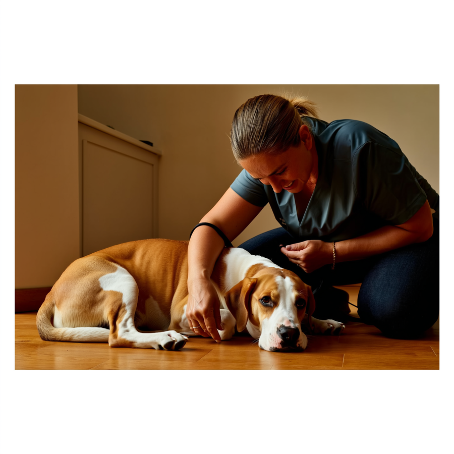 Câine care doarme liniștit pe canapea toamna lângă fereastră